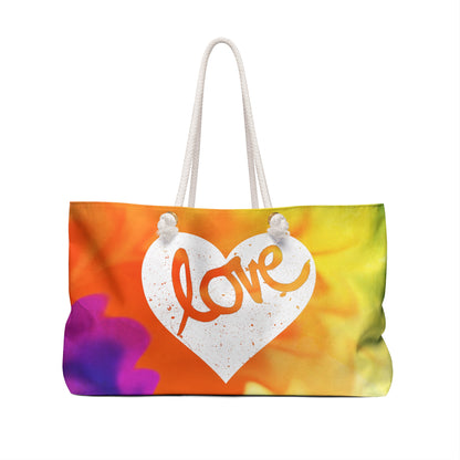 Love heart tie dye Weekender Bag