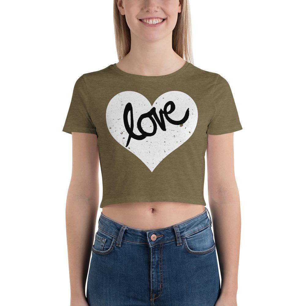 Heart Love Brush - Women’s Crop Tee - MaxGrace Apparel