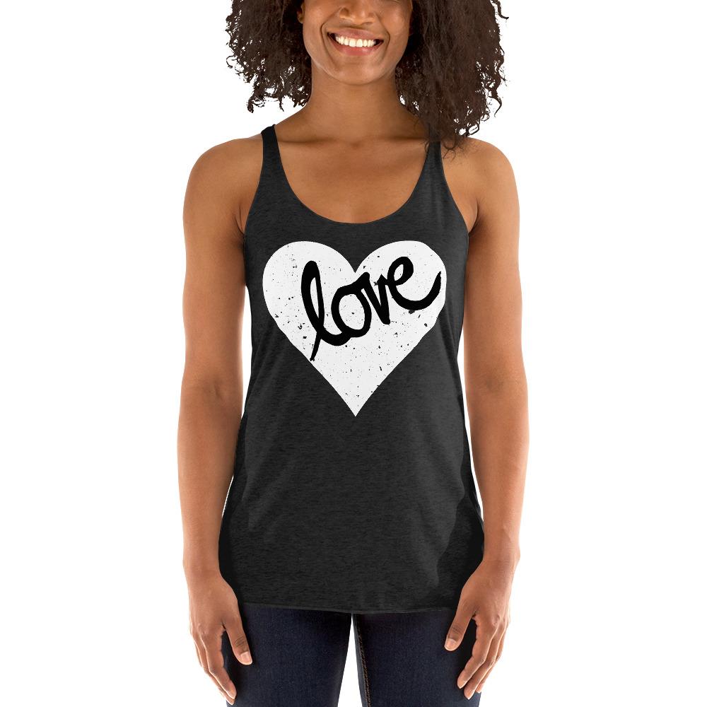 Heart Love - Women's Racerback Tank - MaxGrace Apparel