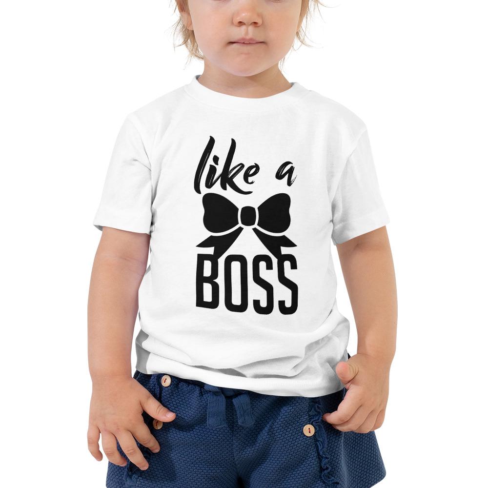 Like a Boss Big Bow - Toddler Short Sleeve Tee - MaxGrace Apparel