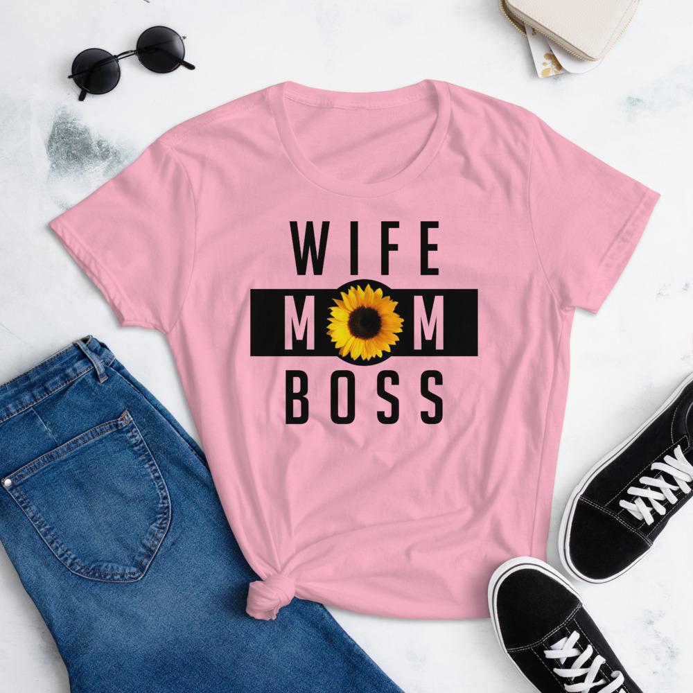 Wife Mom Boss Sunflower - Women's short sleeve t-shirt - MaxGrace Apparel