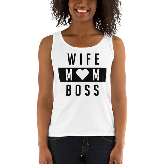 Wife Mom Boss Heart Ladies' Tank - MaxGrace Apparel