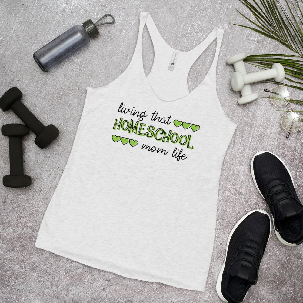 Living that homeschool mom life Women's Racerback Tank - MaxGrace Apparel