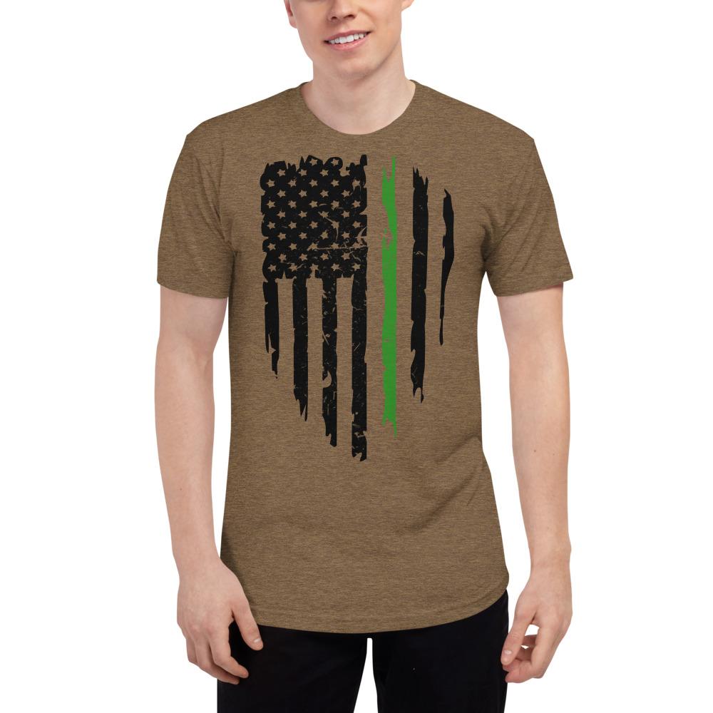 Green Border Patrol Agent Unisex Tri-Blend Track Shirt - MaxGrace Apparel