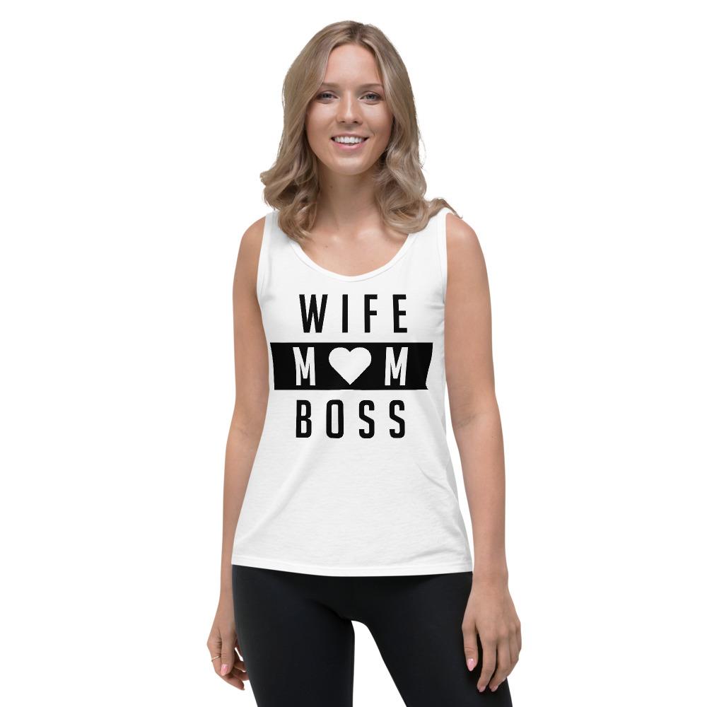 Wife Mom Boss Heart Ladies' Tank - MaxGrace Apparel