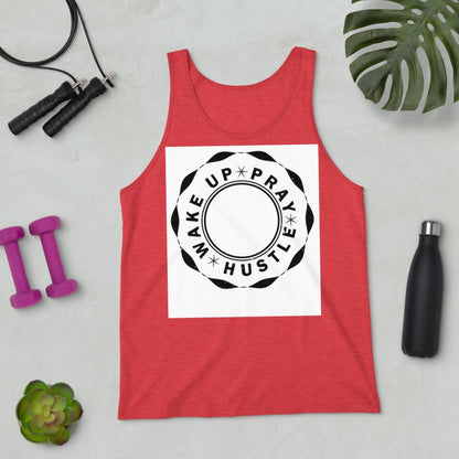 Wake up Pray Hustle Poker chip Unisex Tank Top - MaxGrace Apparel