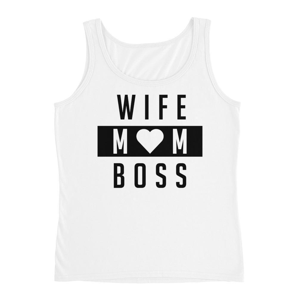 Wife Mom Boss Heart Ladies' Tank - MaxGrace Apparel