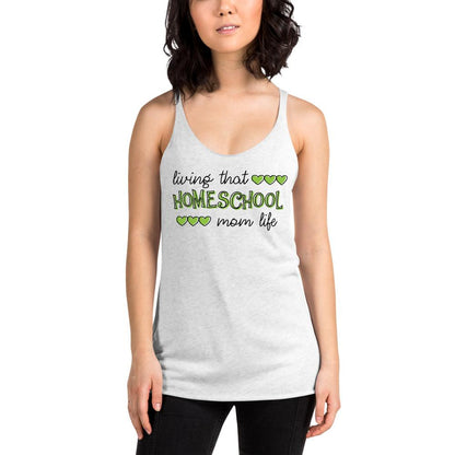 Living that homeschool mom life Women's Racerback Tank - MaxGrace Apparel