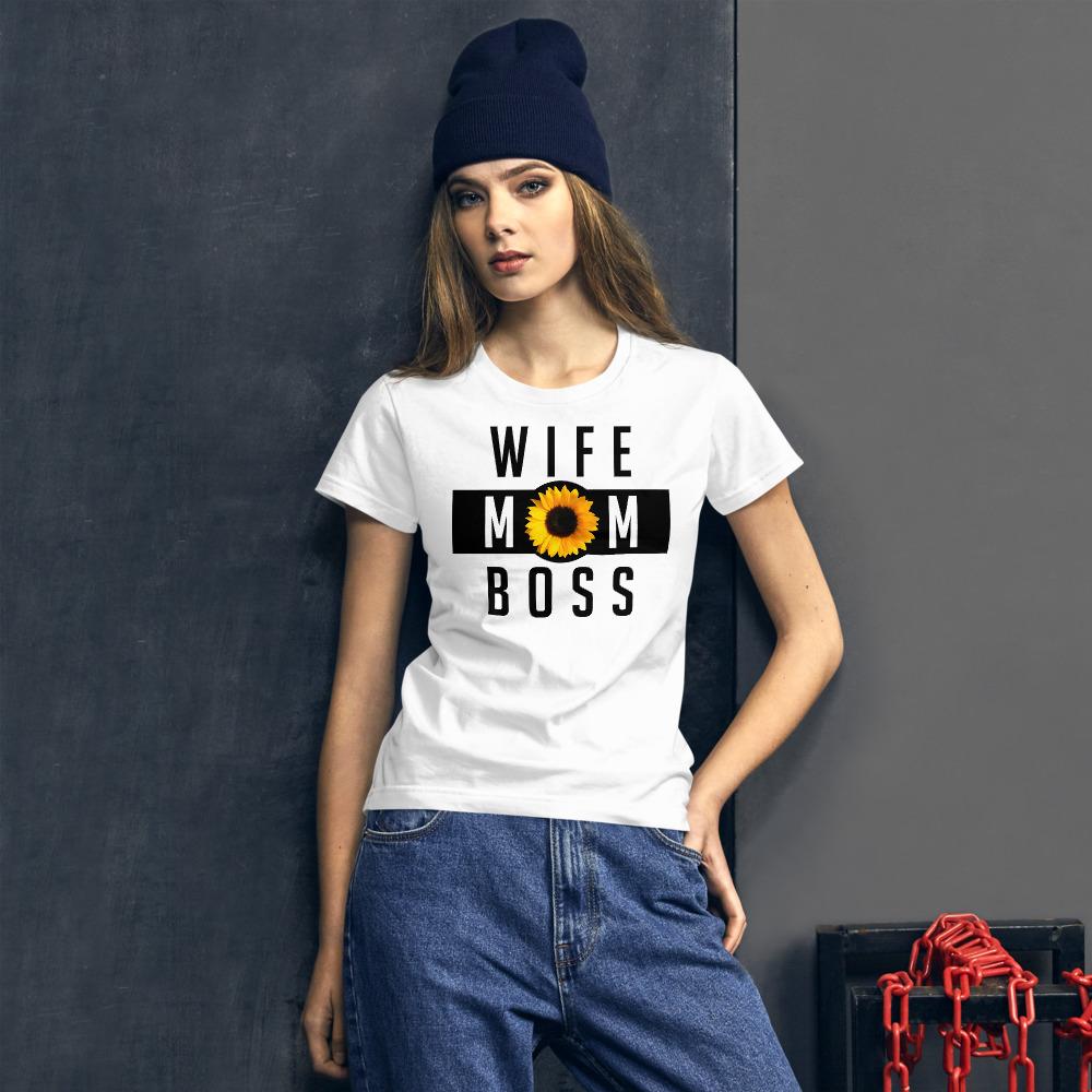 Wife Mom Boss Sunflower - Women's short sleeve t-shirt - MaxGrace Apparel