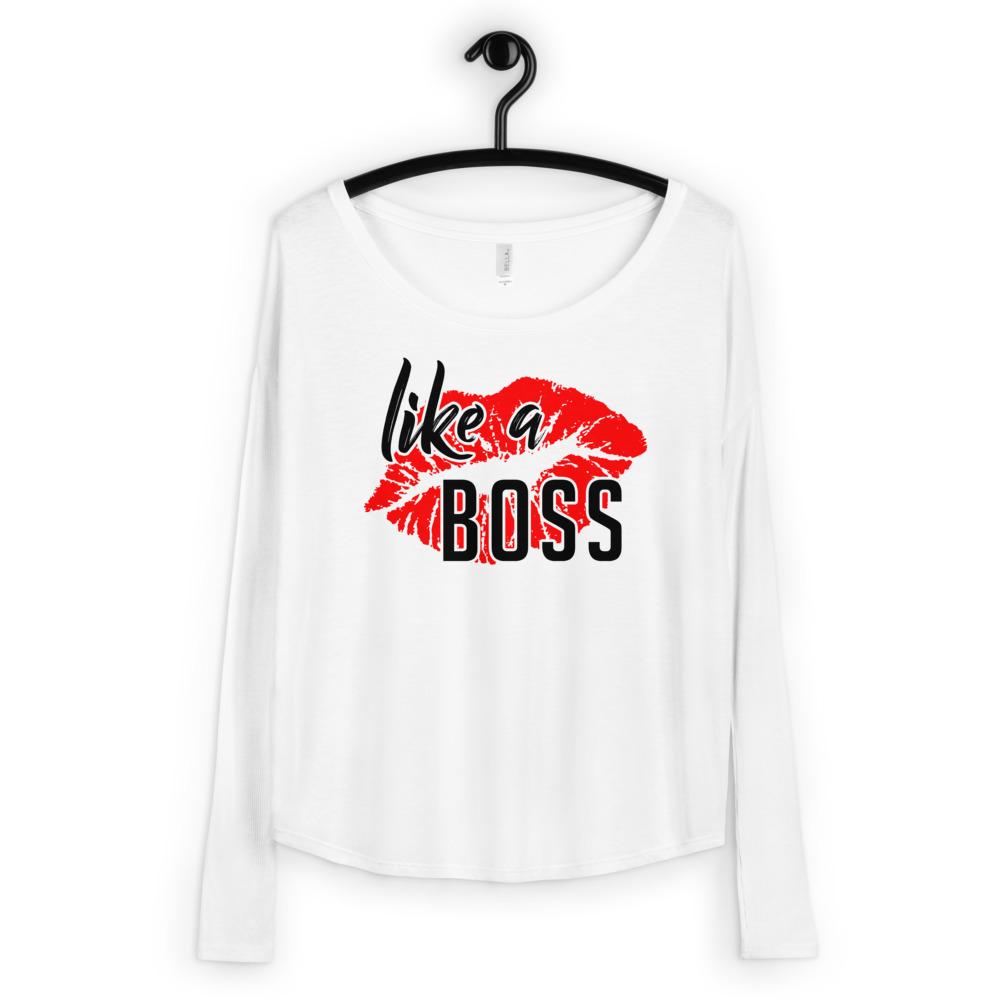 Like a Boss Lips - Ladies' Long Sleeve Tee - MaxGrace Apparel