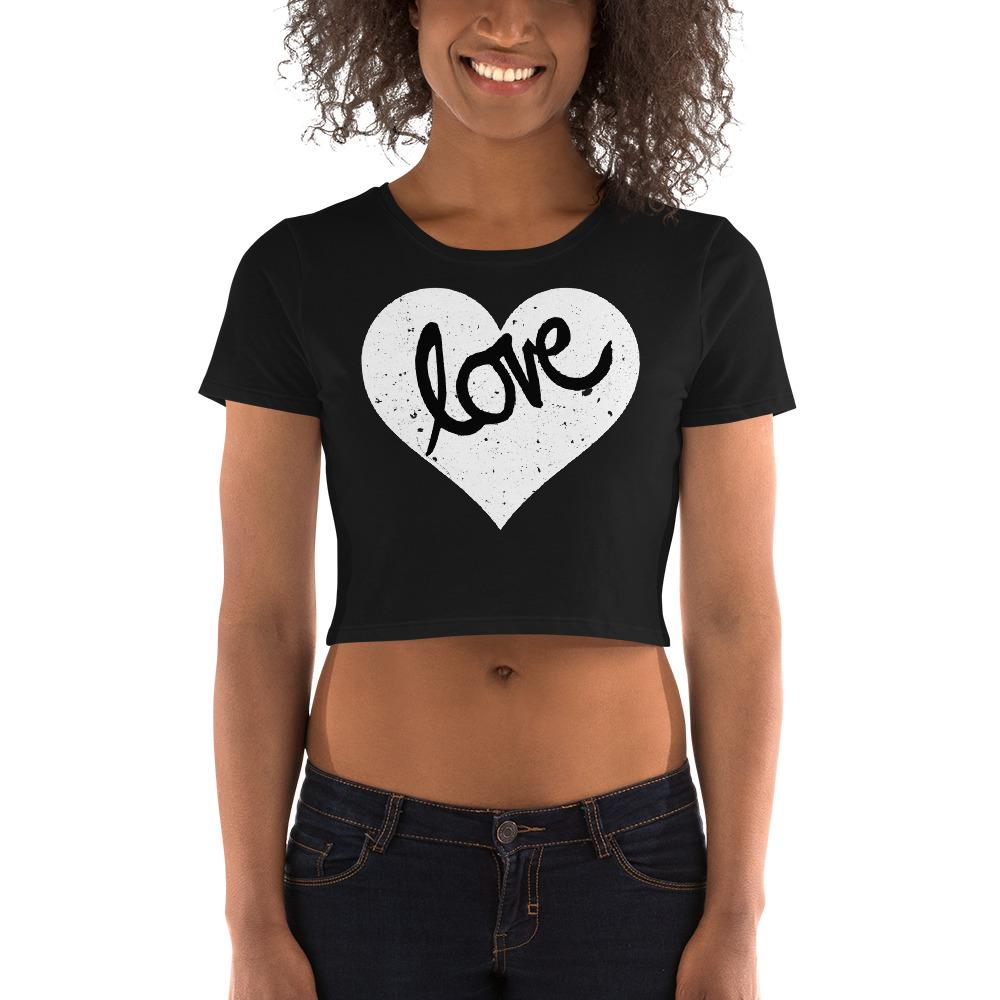 Heart Love Brush - Women’s Crop Tee - MaxGrace Apparel