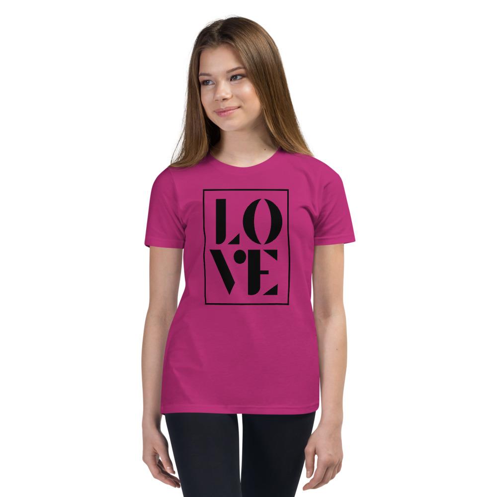 Love Frame Black - Youth Short Sleeve T-Shirt - MaxGrace Apparel