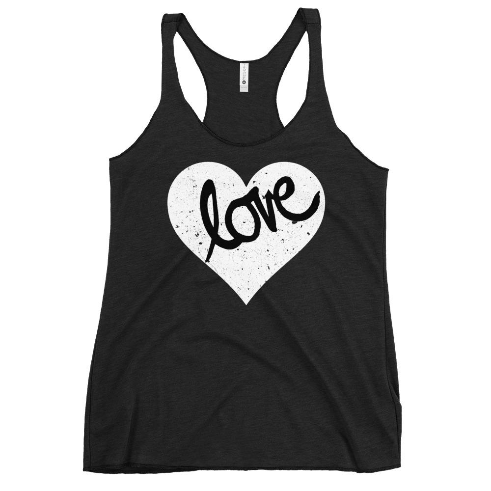 Heart Love - Women's Racerback Tank - MaxGrace Apparel