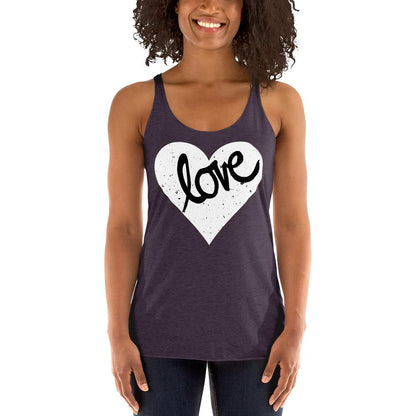 Heart Love - Women's Racerback Tank - MaxGrace Apparel