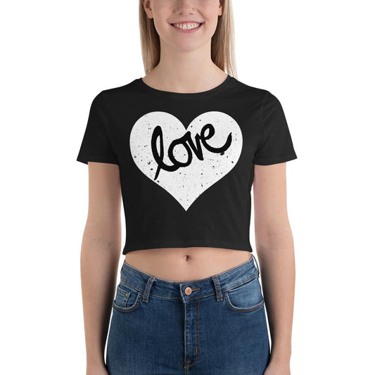 Heart Love Brush - Women’s Crop Tee - MaxGrace Apparel