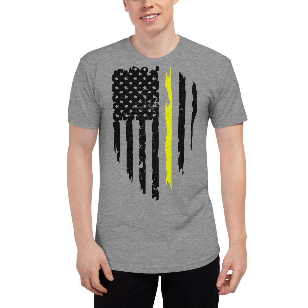 Yellow Dispatcher Unisex Tri-Blend Track Shirt - MaxGrace Apparel