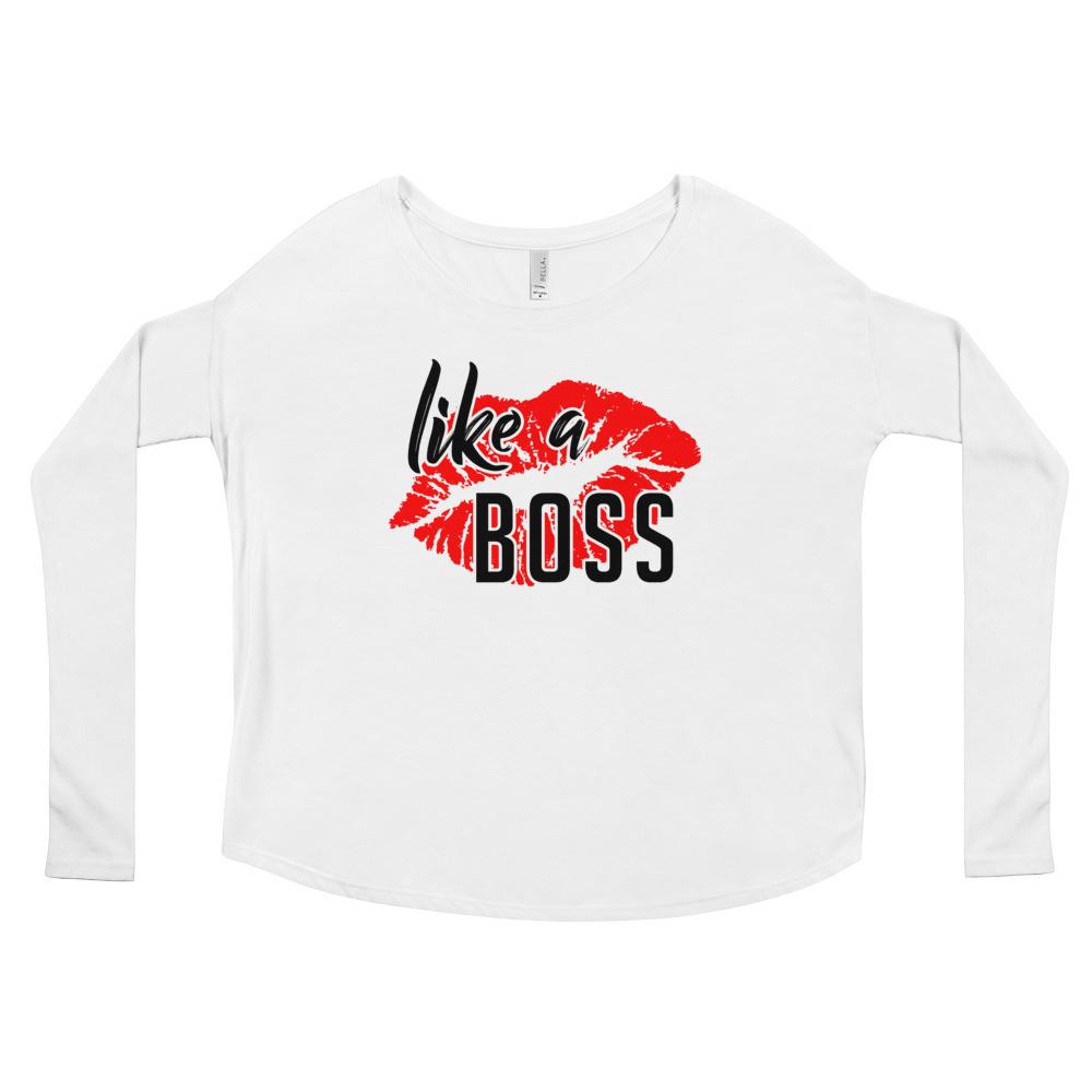 Like a Boss Lips - Ladies' Long Sleeve Tee - MaxGrace Apparel