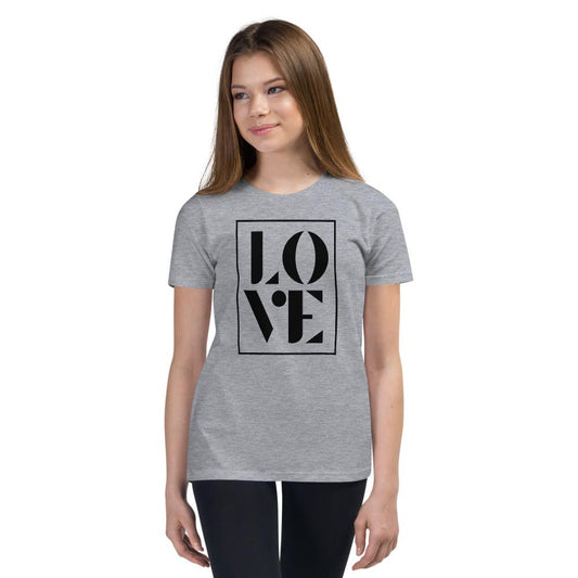 Love Frame Black - Youth Short Sleeve T-Shirt - MaxGrace Apparel