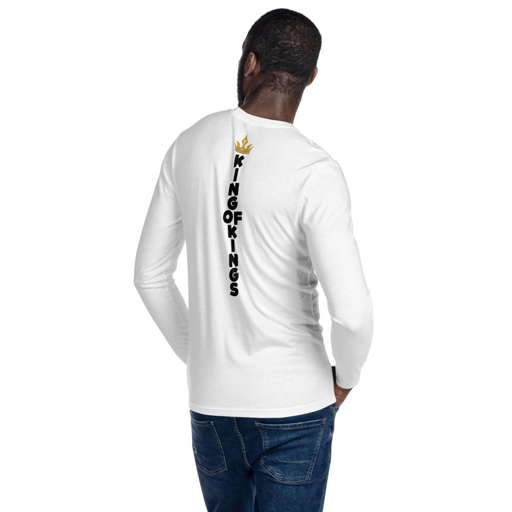 King of King Crown Vertical back Long Sleeve Fitted Crew - MaxGrace Apparel