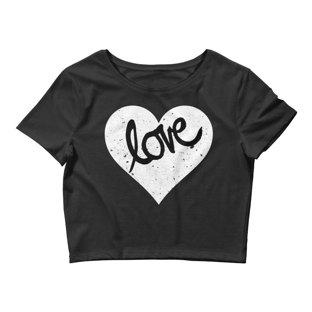 Heart Love Brush - Women’s Crop Tee - MaxGrace Apparel