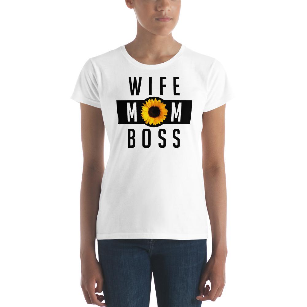 Wife Mom Boss Sunflower - Women's short sleeve t-shirt - MaxGrace Apparel