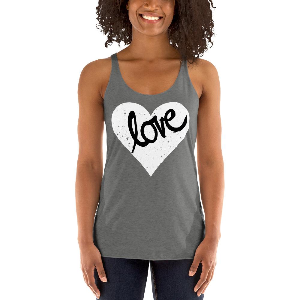 Heart Love - Women's Racerback Tank - MaxGrace Apparel