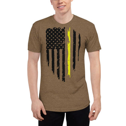 Yellow Dispatcher Unisex Tri-Blend Track Shirt - MaxGrace Apparel