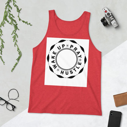 Wake up Pray Hustle Poker chip Unisex Tank Top - MaxGrace Apparel