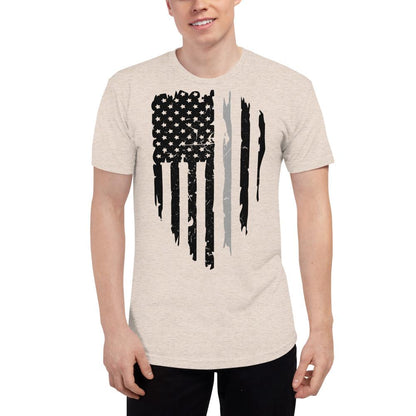 Gray Correctional Officer Unisex Tri-Blend Track Shirt - MaxGrace Apparel