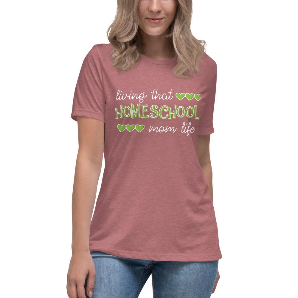 Living that homeschool mom life Women's Relaxed T-Shirt - MaxGrace Apparel