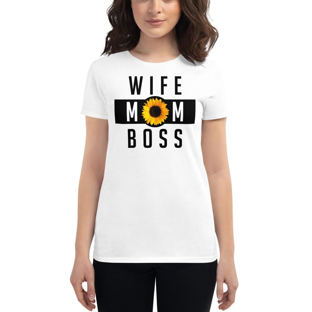 Wife Mom Boss Sunflower - Women's short sleeve t-shirt - MaxGrace Apparel