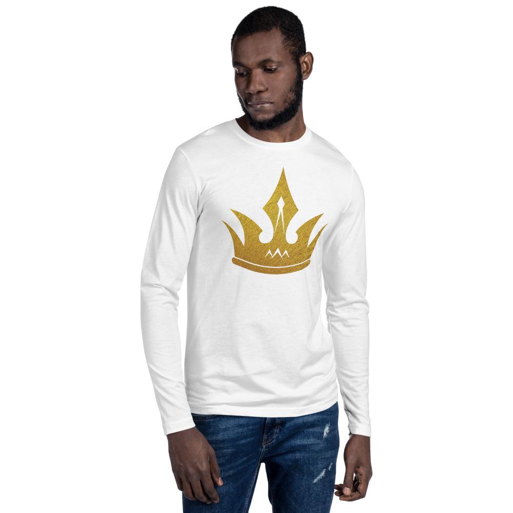 King of King Crown Vertical back Long Sleeve Fitted Crew - MaxGrace Apparel