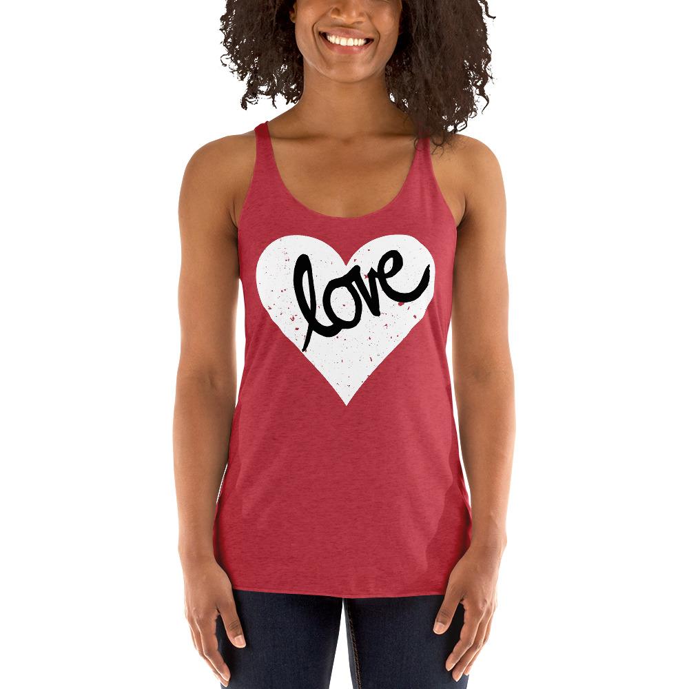 Heart Love - Women's Racerback Tank - MaxGrace Apparel