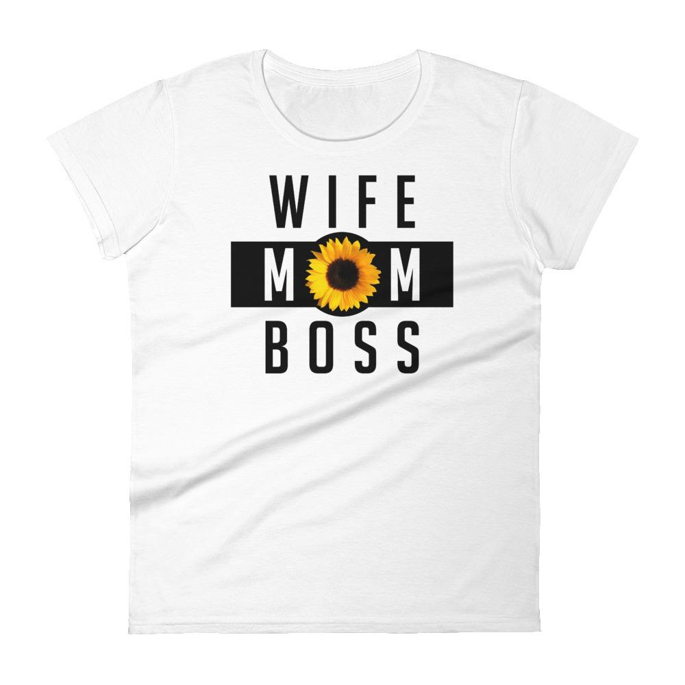 Wife Mom Boss Sunflower - Women's short sleeve t-shirt - MaxGrace Apparel