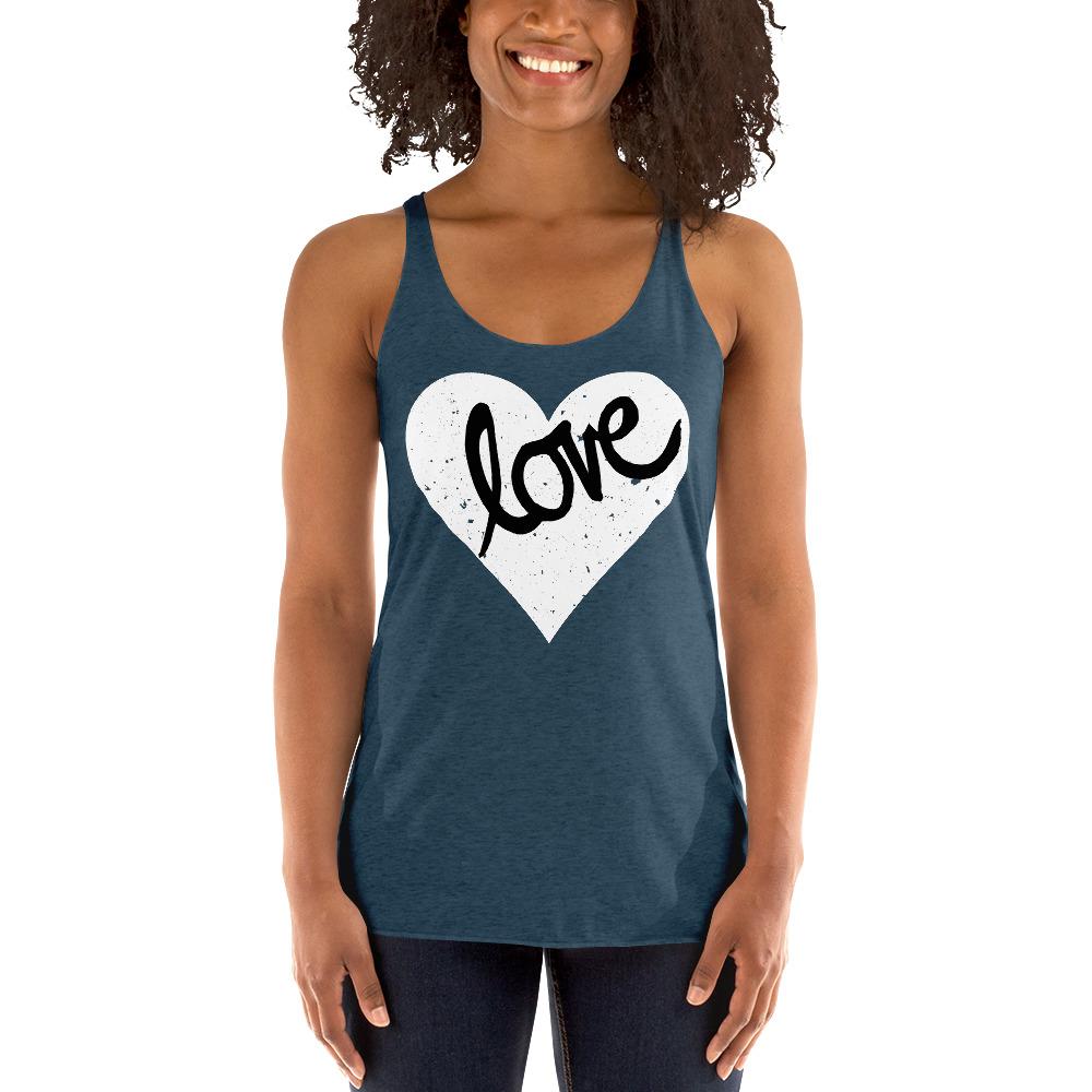 Heart Love - Women's Racerback Tank - MaxGrace Apparel