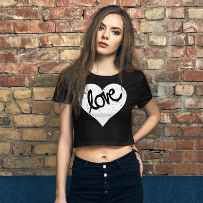 Heart Love Brush - Women’s Crop Tee - MaxGrace Apparel