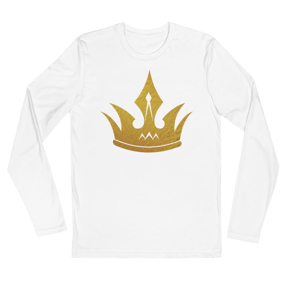 King of King Crown Vertical back Long Sleeve Fitted Crew - MaxGrace Apparel