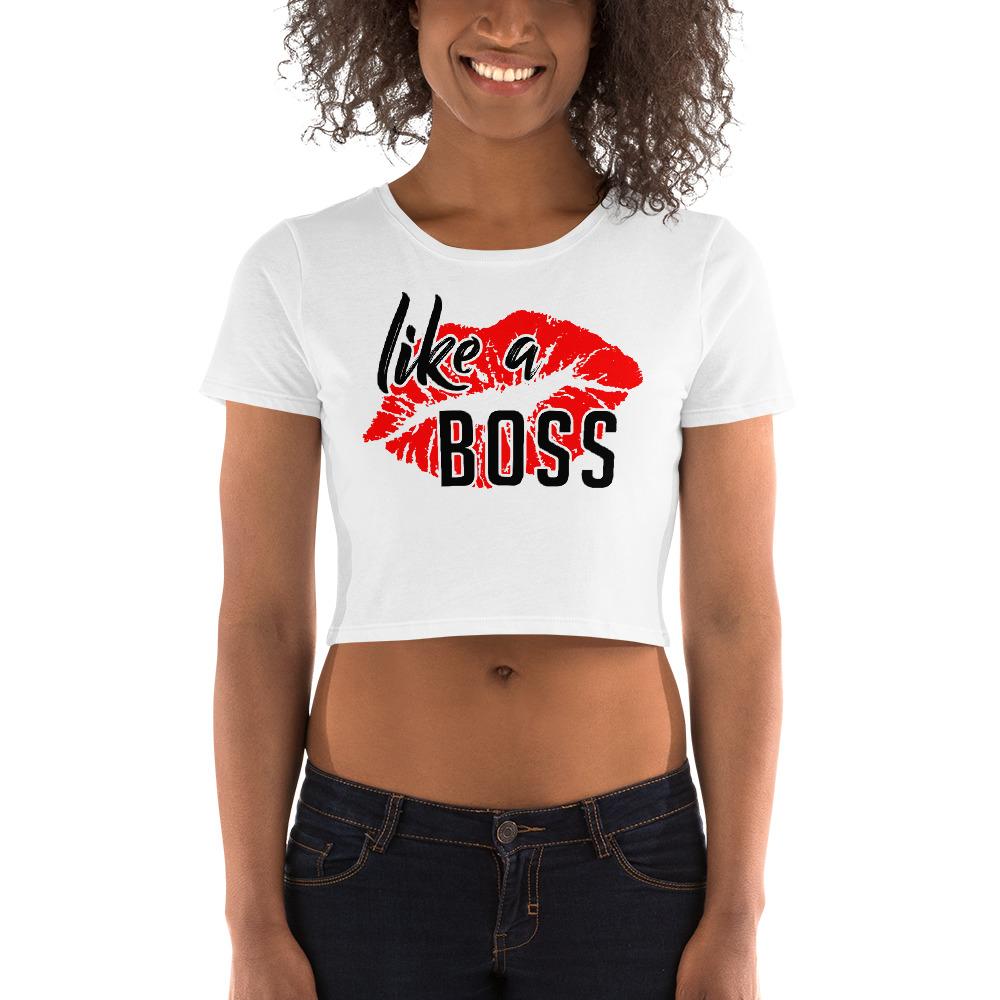 Like a Boss Lips - Women’s Crop Tee - MaxGrace Apparel