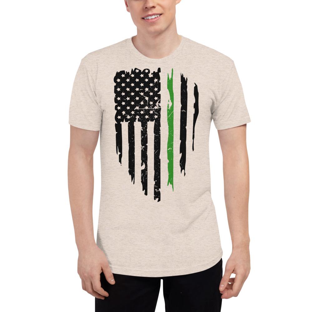 Green Border Patrol Agent Unisex Tri-Blend Track Shirt - MaxGrace Apparel