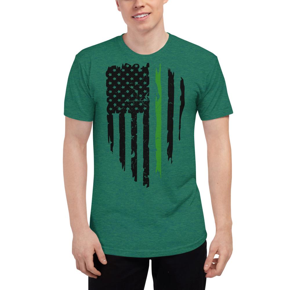 Green Border Patrol Agent Unisex Tri-Blend Track Shirt - MaxGrace Apparel