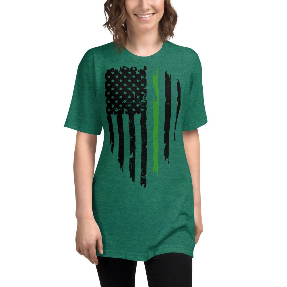 Green Border Patrol Agent Unisex Tri-Blend Track Shirt - MaxGrace Apparel