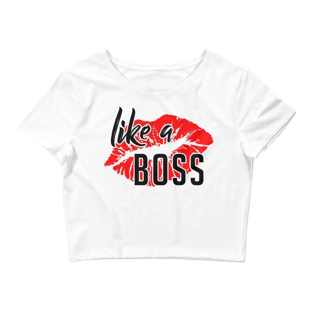 Like a Boss Lips - Women’s Crop Tee - MaxGrace Apparel