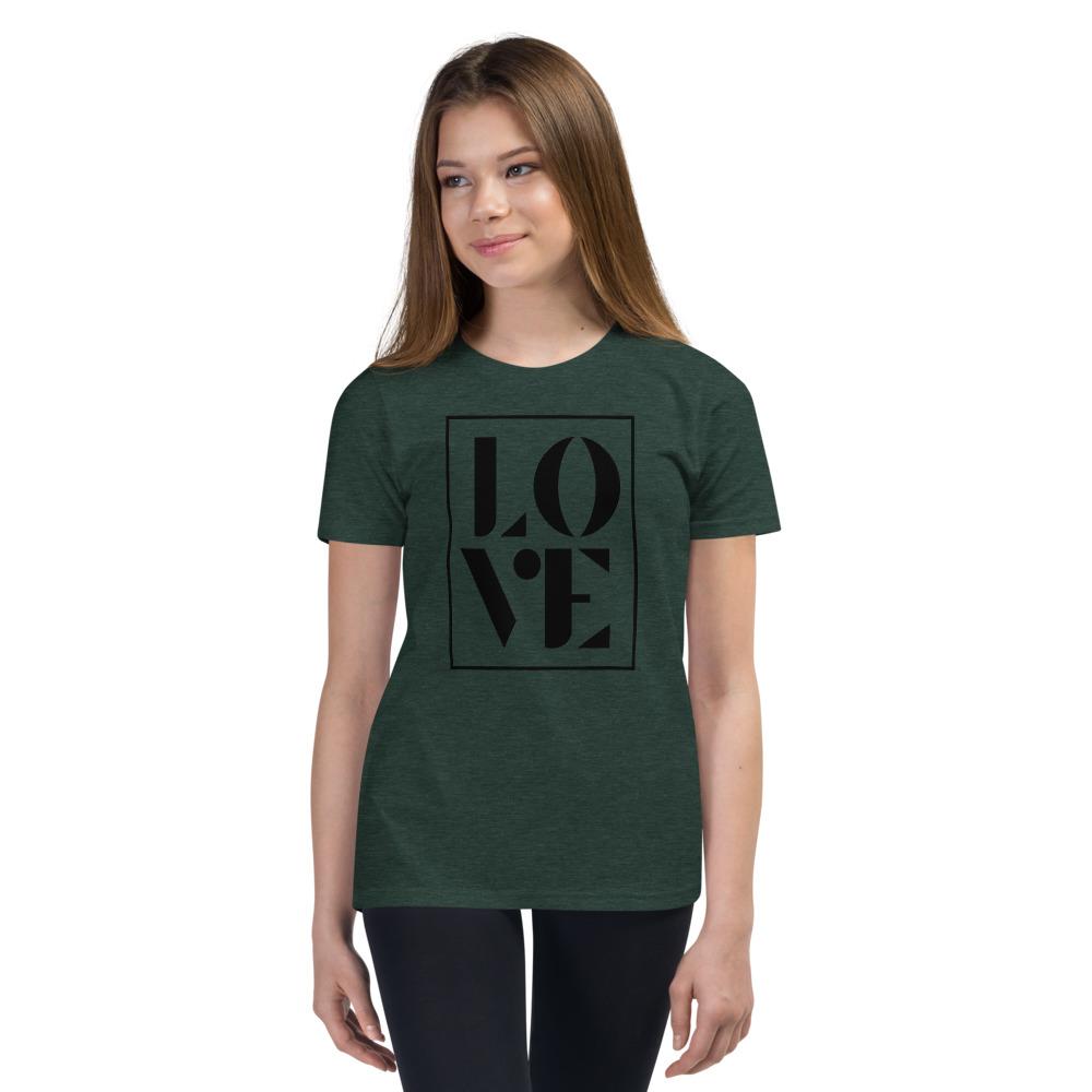 Love Frame Black - Youth Short Sleeve T-Shirt - MaxGrace Apparel