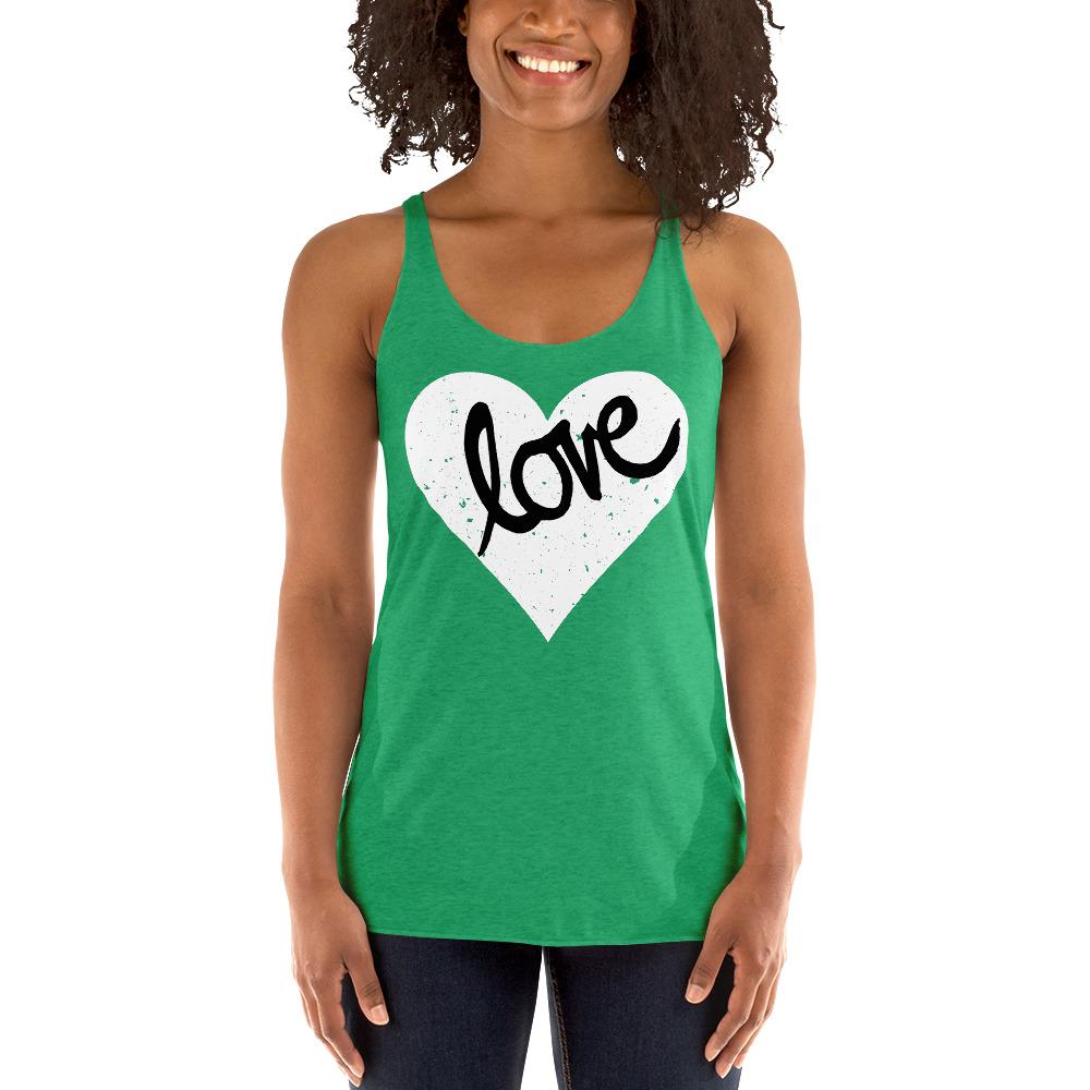 Heart Love - Women's Racerback Tank - MaxGrace Apparel